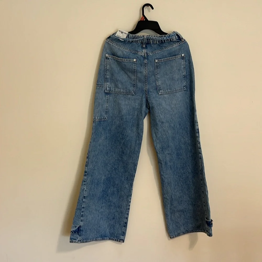 Free people CRVY outlaw Women's Light Blue Wide-Leg Jeans size Small NWOT - Picture 10 of 15